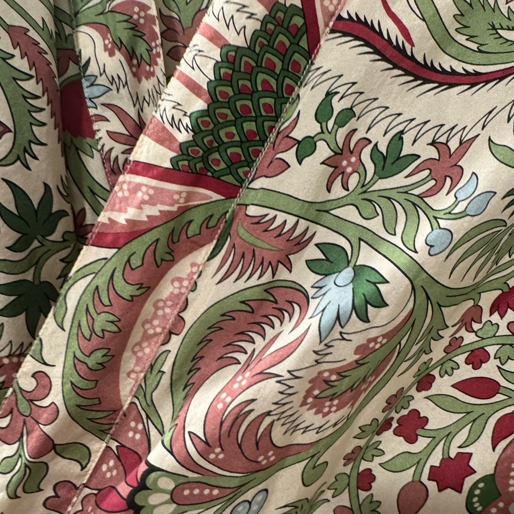 STELLA FOREST Vintage 100% Silk Floral Paisley Long Kimono Robe - Picture 3 of 5